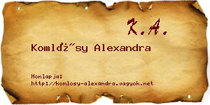 Komlósy Alexandra névjegykártya