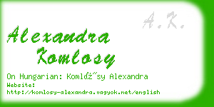 alexandra komlosy business card